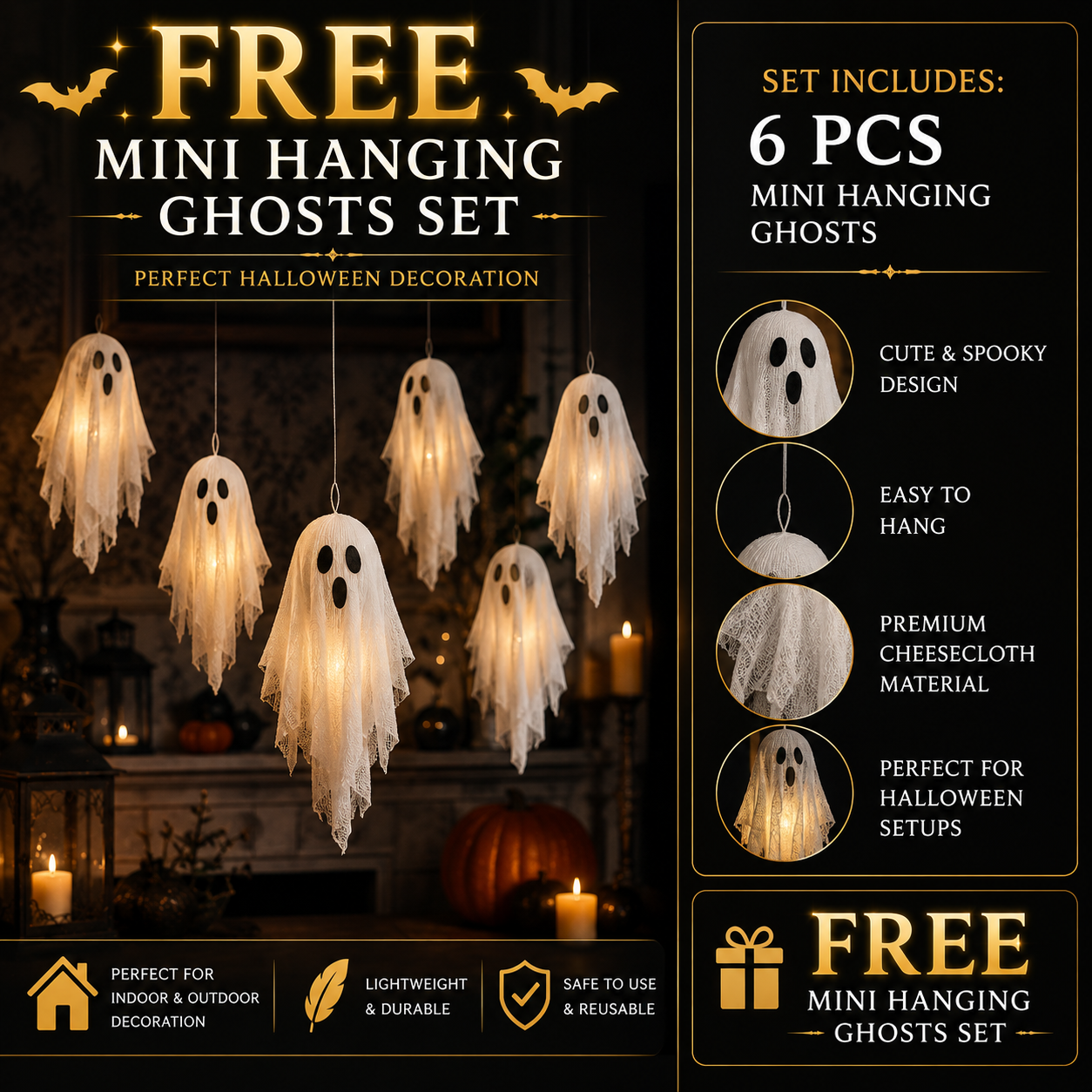FREE Mini Hanging Ghosts