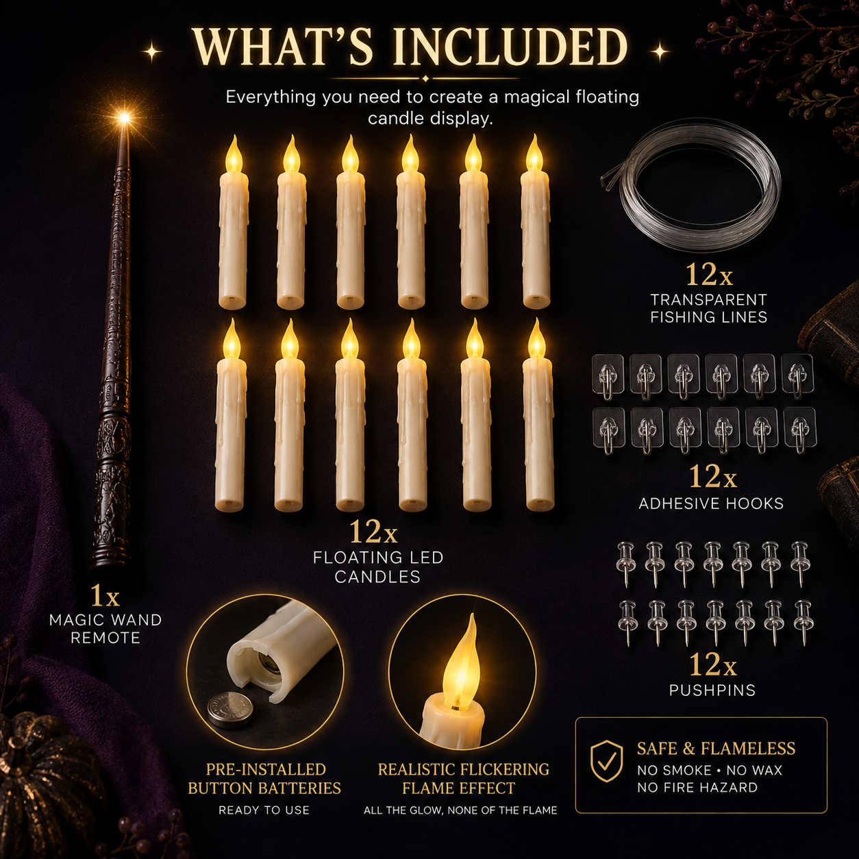 The Magic Candles | Floating Wand Control Set