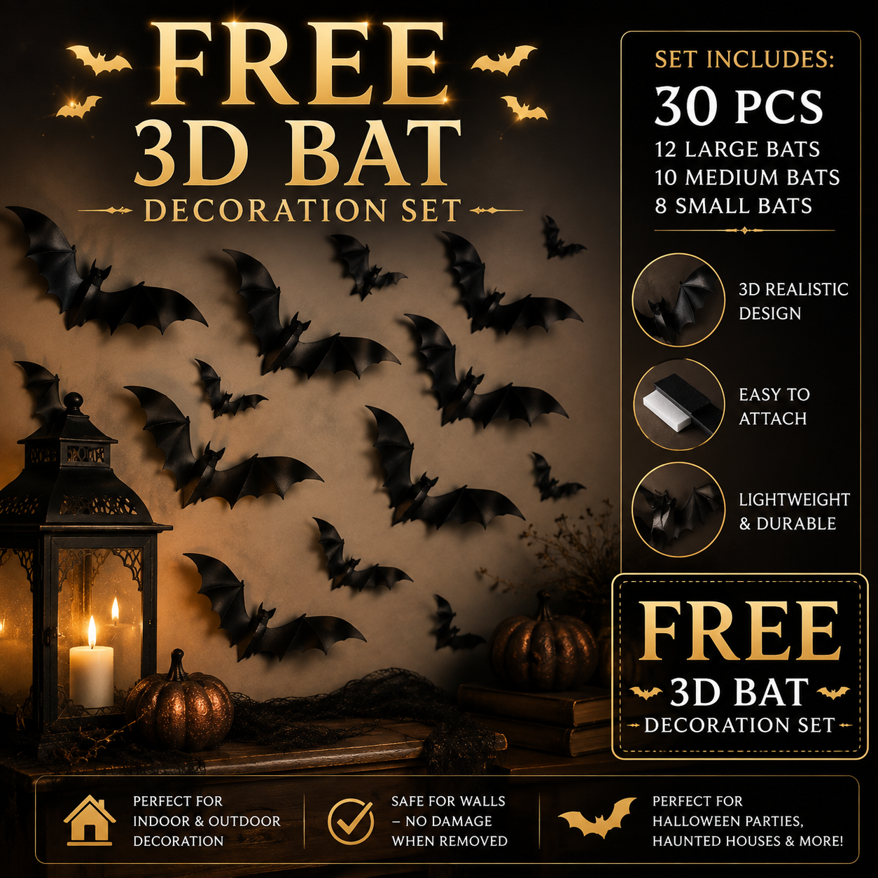 FREE 3D Bat Decor Set